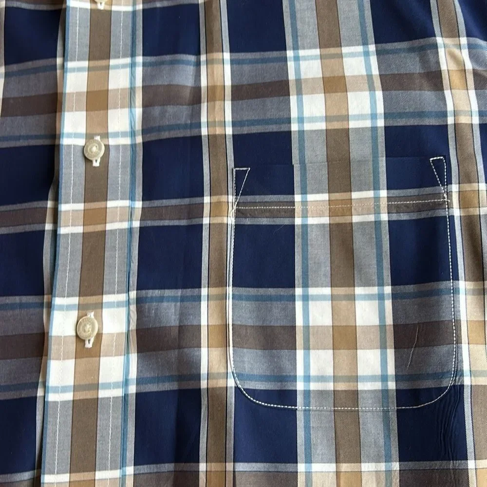 ((2 PIECE)) SAMUEL CREMIEUX MENS BUTTON DOWN SHIRTS CHECKERED SIZE XXL